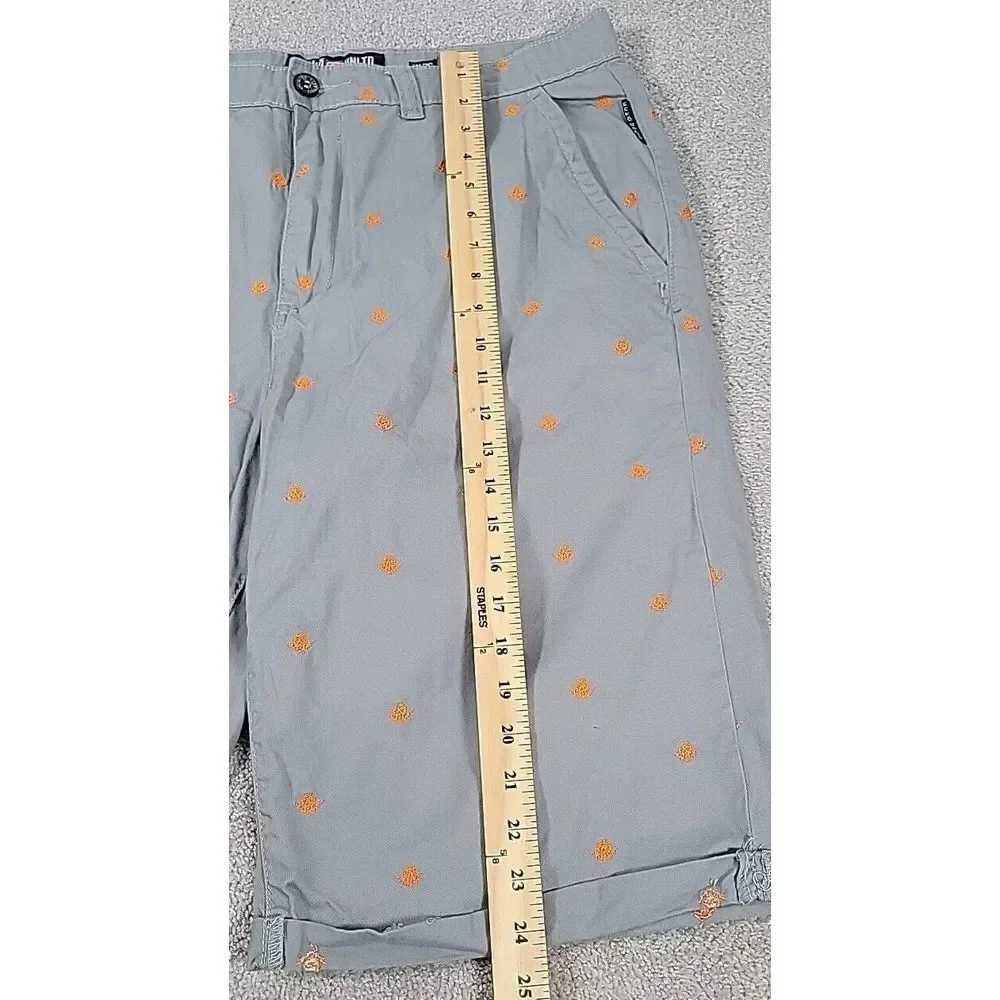 Y2K Ecko Unltd  Shorts Mens 36 Gray Baggy All Over Pattern Skulls Size‎ 36